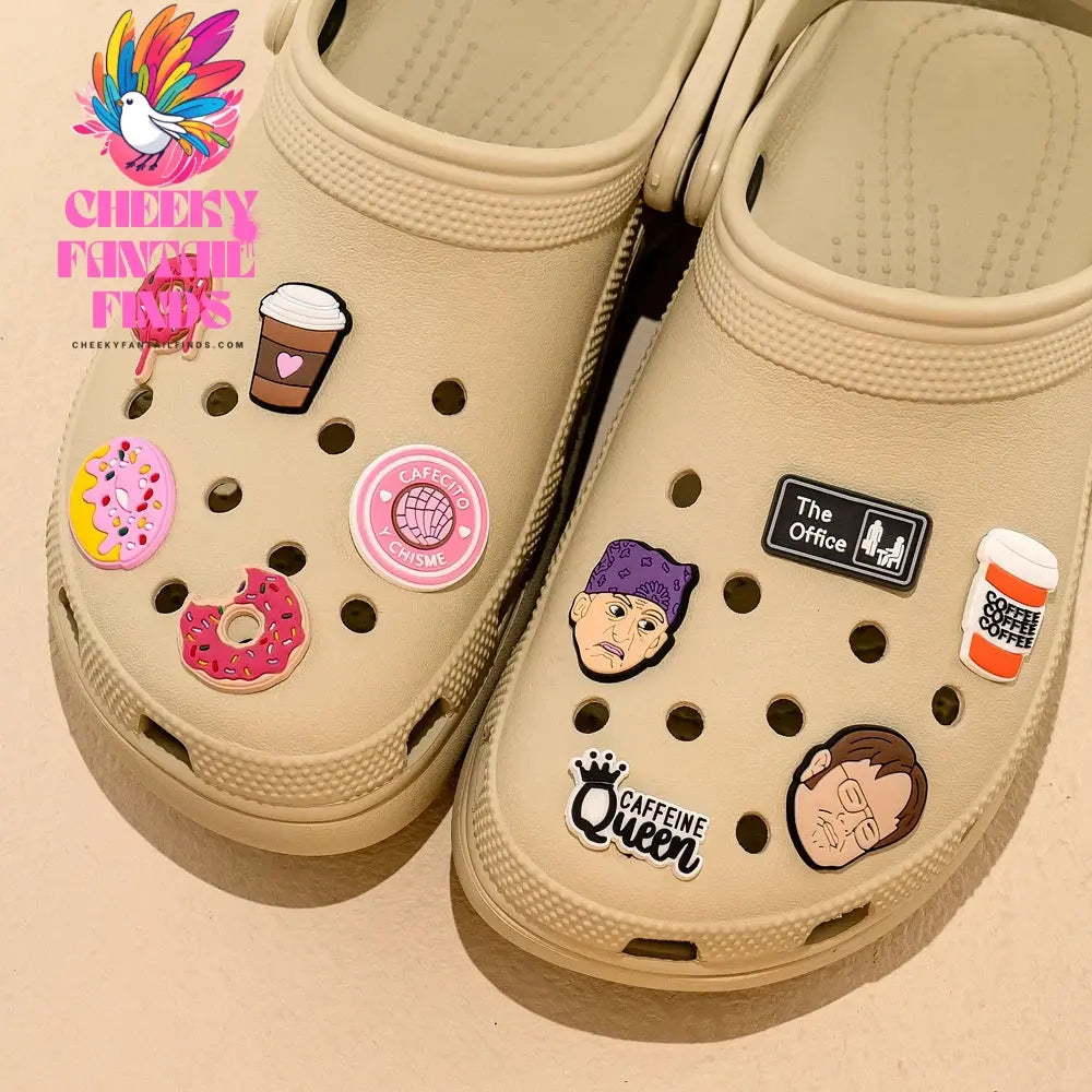 1pcs PVC Charms Coffee for Girls Office Shoe Accessories Pins for Clogs Sandals Adult Shoe Charms for Women Girls Faovr Gifts - Cheeky Fantail Finds