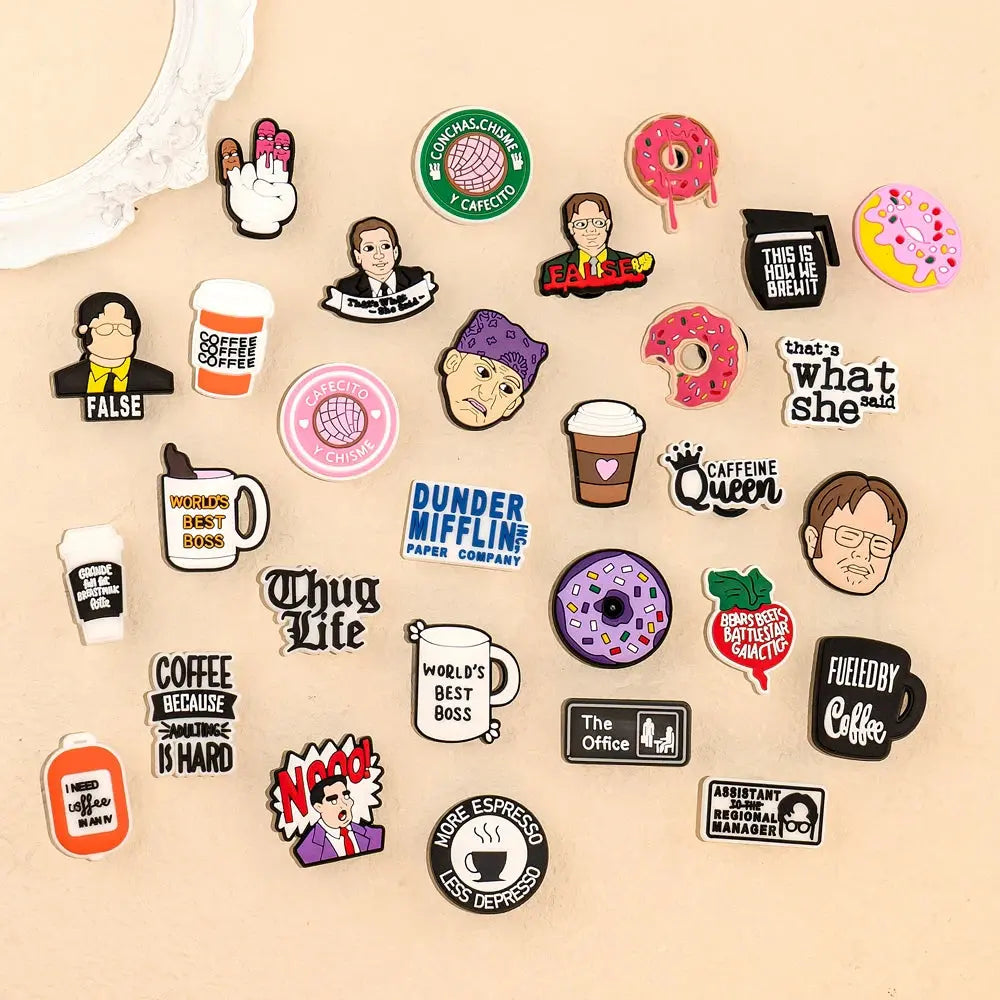 1pcs PVC Charms Coffee for Girls Office Shoe Accessories Pins for Clogs Sandals Adult Shoe Charms for Women Girls Faovr Gifts - Cheeky Fantail Finds