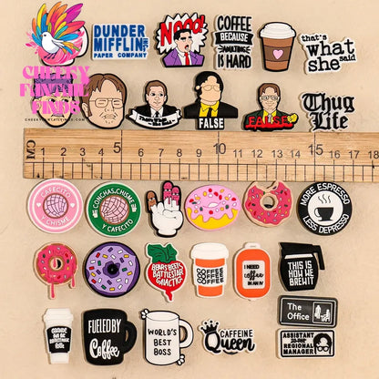 1pcs PVC Charms Coffee for Girls Office Shoe Accessories Pins for Clogs Sandals Adult Shoe Charms for Women Girls Faovr Gifts - Cheeky Fantail Finds