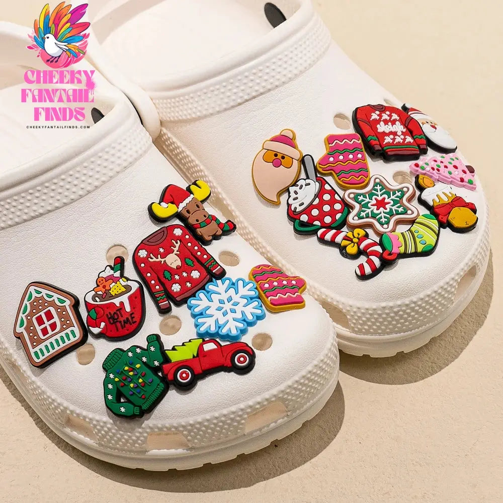 1pcs PVC Christmas Shoe Charms Xmas Tree Snowflakes Shoe Decorations Pink for Clog Garden Sandal Accessories Kids Gift Wholesale - Cheeky Fantail Finds
