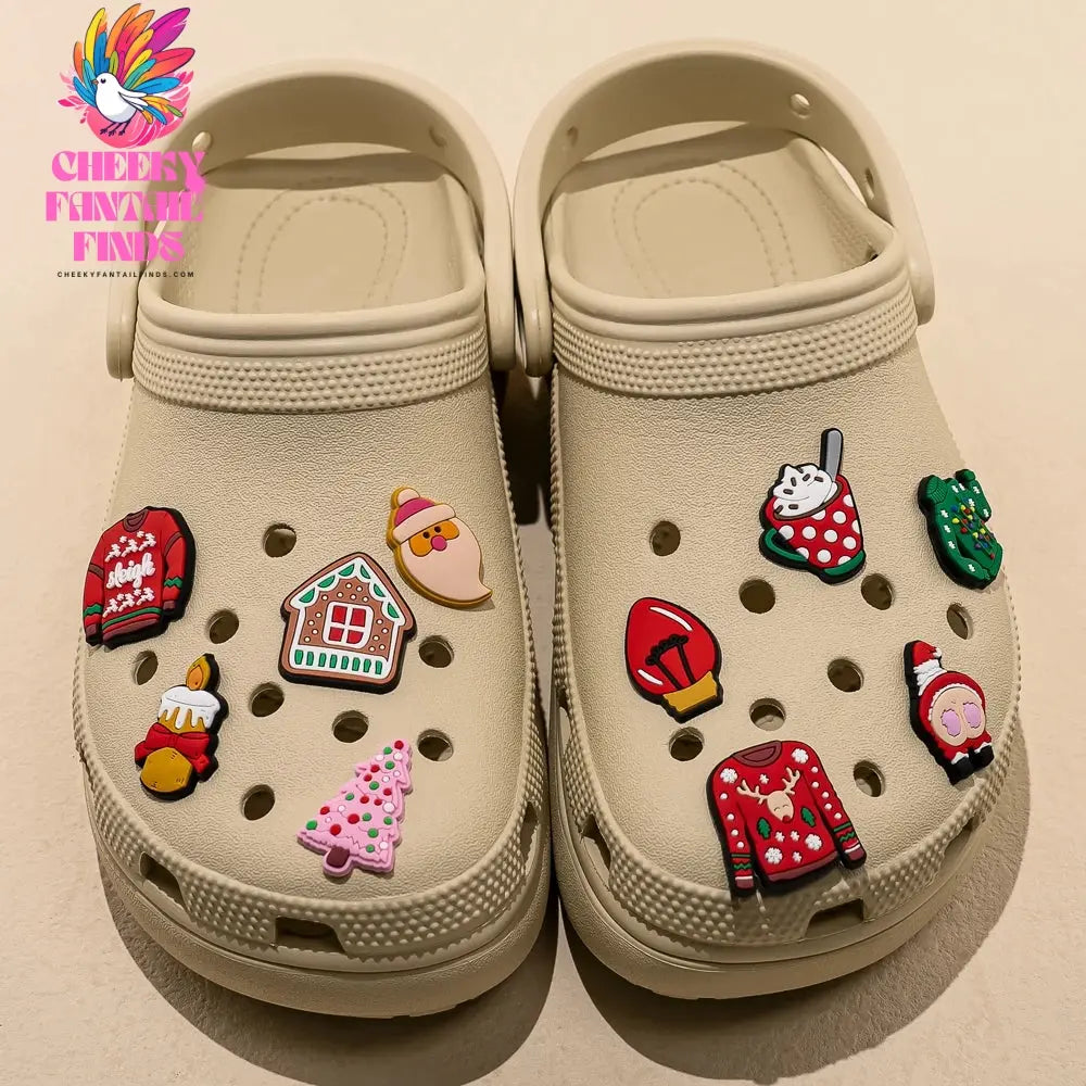 1pcs PVC Christmas Shoe Charms Xmas Tree Snowflakes Shoe Decorations Pink for Clog Garden Sandal Accessories Kids Gift Wholesale - Cheeky Fantail Finds