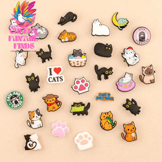 1pcs PVC Cute Cat Shoe Charms Orange Cat Black Cat Shoe Decoration Pins for  Women Girl Kids Sandal Accessories Buckle  Ornament - Cheeky Fantail Finds