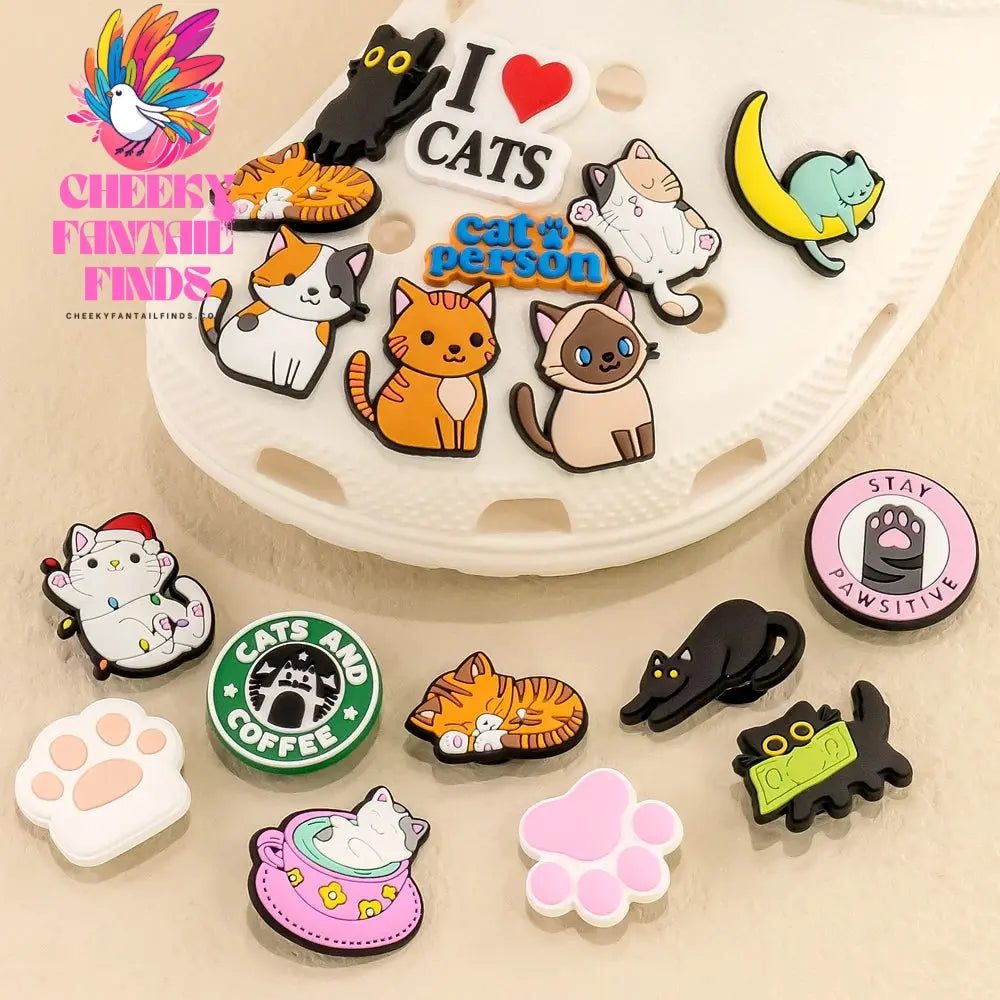1pcs PVC Cute Cat Shoe Charms Orange Cat Black Cat Shoe Decoration Pins for  Women Girl Kids Sandal Accessories Buckle  Ornament - Cheeky Fantail Finds