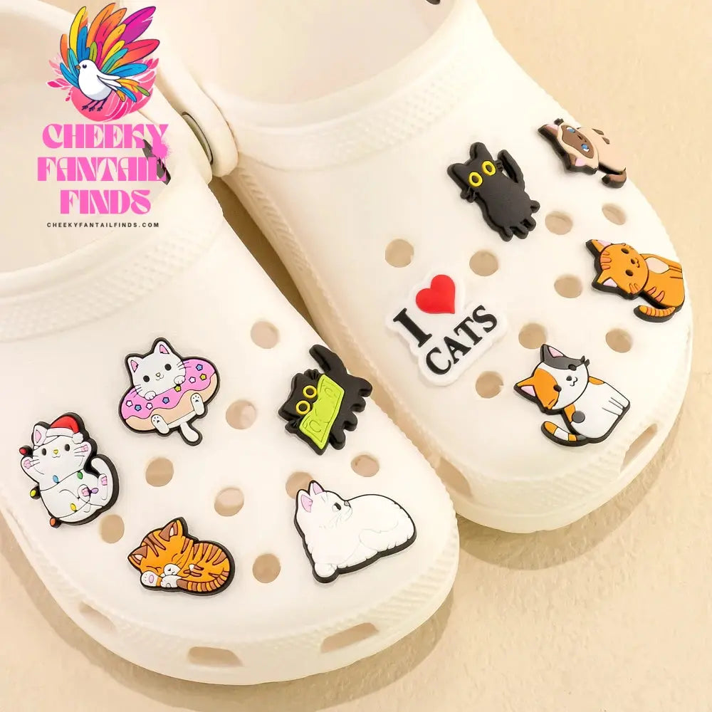 1pcs PVC Cute Cat Shoe Charms Orange Cat Black Cat Shoe Decoration Pins for  Women Girl Kids Sandal Accessories Buckle  Ornament - Cheeky Fantail Finds