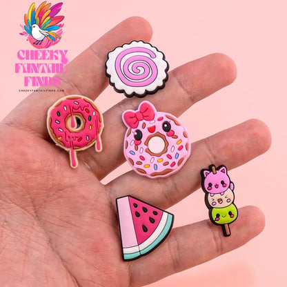 1pcs PVC Delicious Food Shoe Charms Sushi Salads Shoe Decorations Pins for Women Boy Girls Sandal Clog Buckles Accessories Gifts Cheeky Fantail Finds