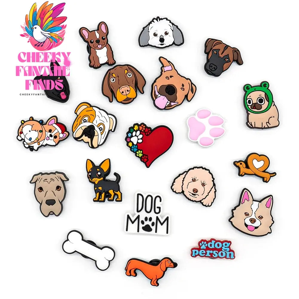 1pcs PVC Dog  Dachshund Corgi Paw Shoe Charms Shoe Decorations Accessories Pins for Women Men Kids Gift,Bulldog Clog Buckles Cheeky Fantail Finds