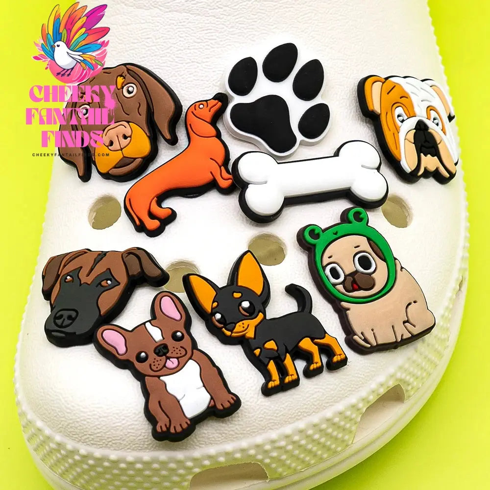 1pcs PVC Dog  Dachshund Corgi Paw Shoe Charms Shoe Decorations Accessories Pins for Women Men Kids Gift,Bulldog Clog Buckles Cheeky Fantail Finds