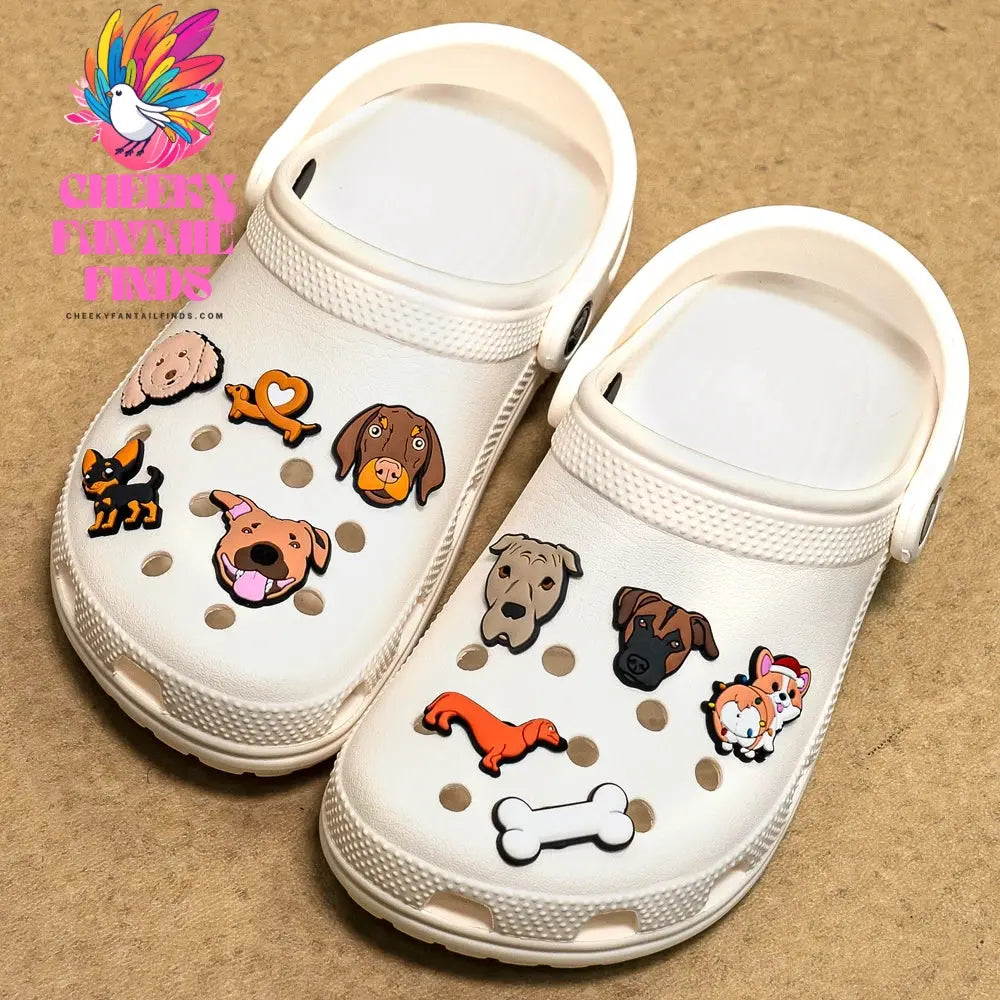 1pcs PVC Dog  Dachshund Corgi Paw Shoe Charms Shoe Decorations Accessories Pins for Women Men Kids Gift,Bulldog Clog Buckles Cheeky Fantail Finds
