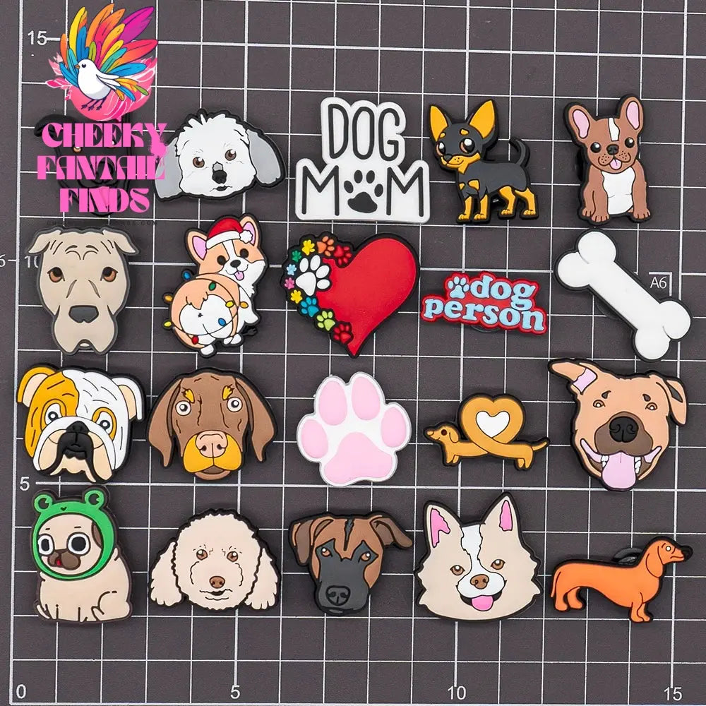1pcs PVC Dog  Dachshund Corgi Paw Shoe Charms Shoe Decorations Accessories Pins for Women Men Kids Gift,Bulldog Clog Buckles Cheeky Fantail Finds