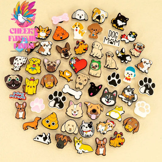 1pcs PVC Dog Shoe Charms Corgi Bulldog Puppy Husky Shoe Decoration Pins for Women Men Kids Sandal Accessories Buckle Ornament - Cheeky Fantail Finds