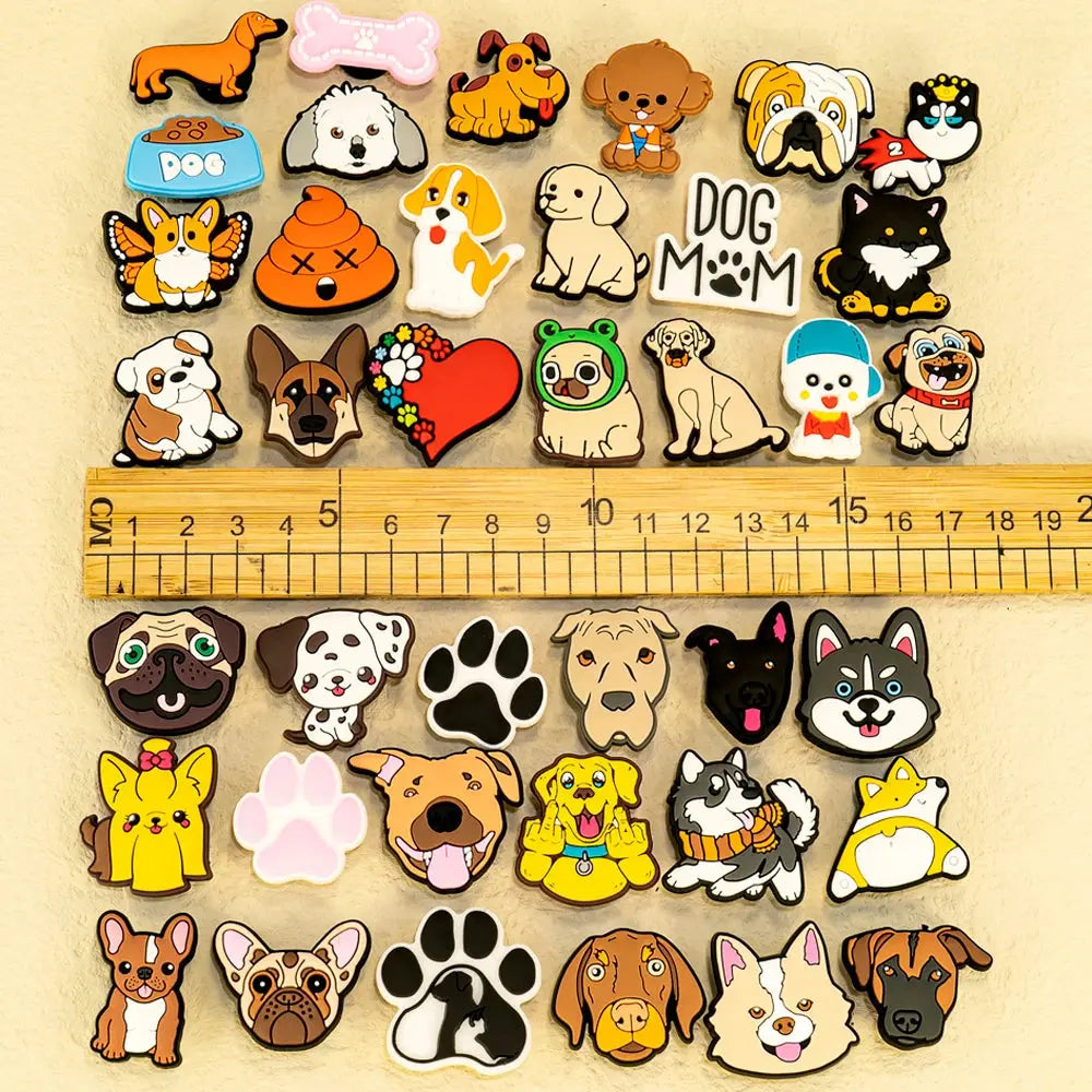 1pcs PVC Dog Shoe Charms Corgi Bulldog Puppy Husky Shoe Decoration Pins for Women Men Kids Sandal Accessories Buckle Ornament - Cheeky Fantail Finds
