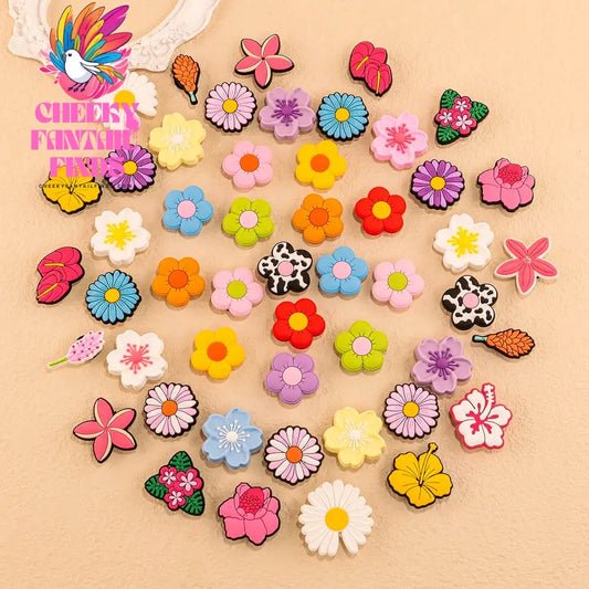 1pcs PVC Flower Shoe Charms for Women Girls Sandals Accessories Sakura Daisy Shoe Decorations Pins for Gift Sandal Buckles Gifts - Cheeky Fantail Finds