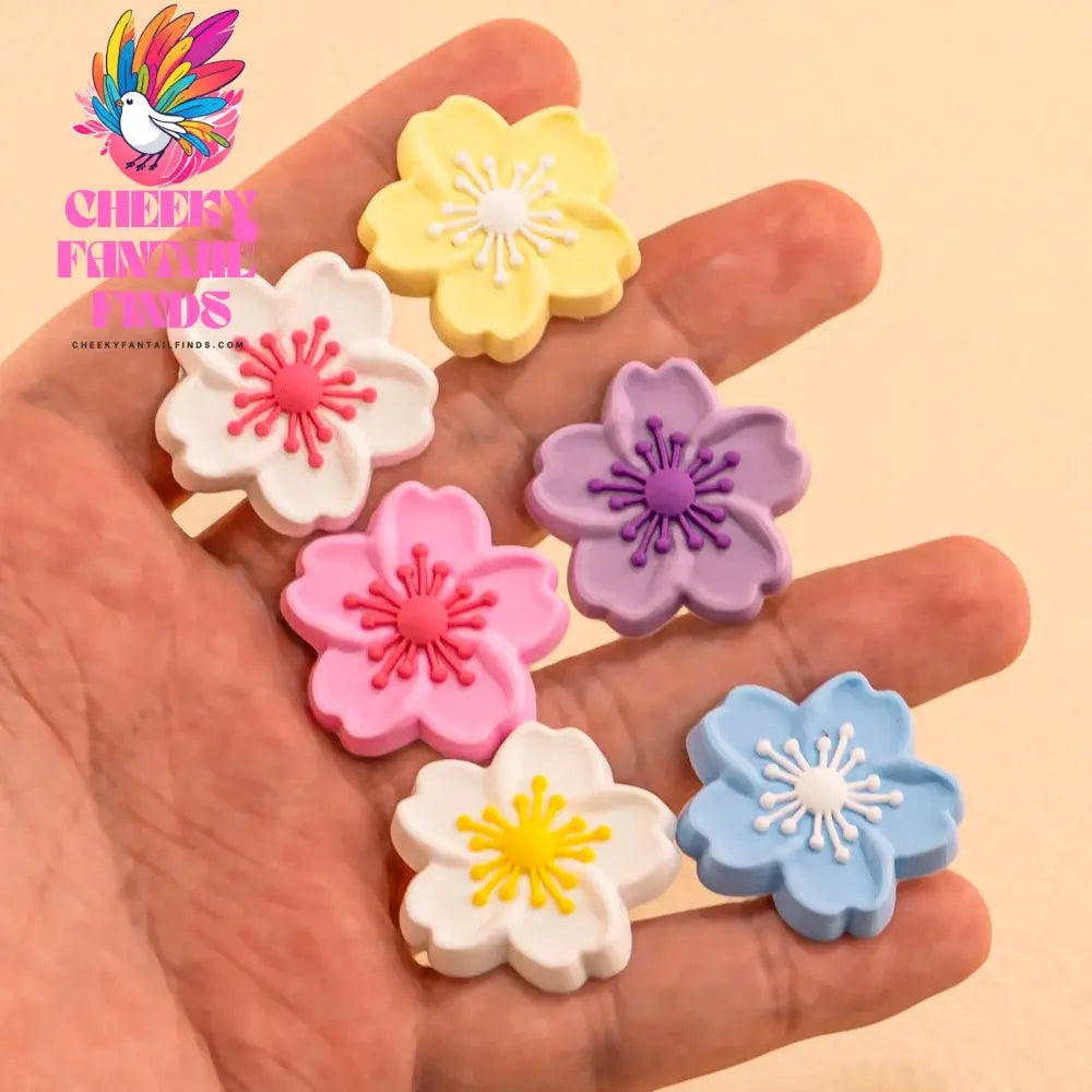 1pcs PVC Flower Shoe Charms for Women Girls Sandals Accessories Sakura Daisy Shoe Decorations Pins for Gift Sandal Buckles Gifts - Cheeky Fantail Finds