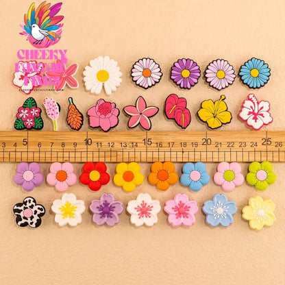 1pcs PVC Flower Shoe Charms for Women Girls Sandals Accessories Sakura Daisy Shoe Decorations Pins for Gift Sandal Buckles Gifts - Cheeky Fantail Finds