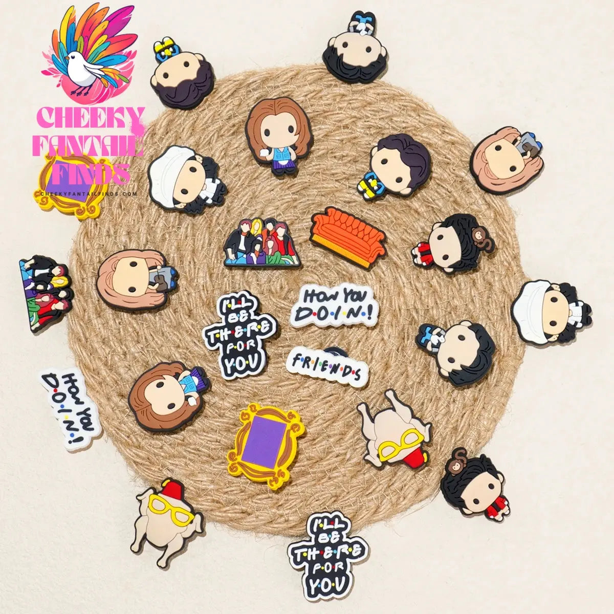 1pcs PVC Friends Shoe Charms Rachel Chandler Shoe Decorations for Garden Sandal Clog Accessories Kids DIY Gifts Fit Wristbands - Cheeky Fantail Finds