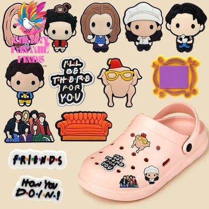 1pcs PVC Friends Shoe Charms Rachel Chandler Shoe Decorations for Garden Sandal Clog Accessories Kids DIY Gifts Fit Wristbands - Cheeky Fantail Finds