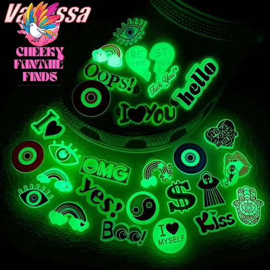 1pcs PVC Luminous Shoe Charms for Clog Accessories Glowing Shoe Decorations Pins for Clog Garden Sandals Women DIY Favor Gifts - Cheeky Fantail Finds