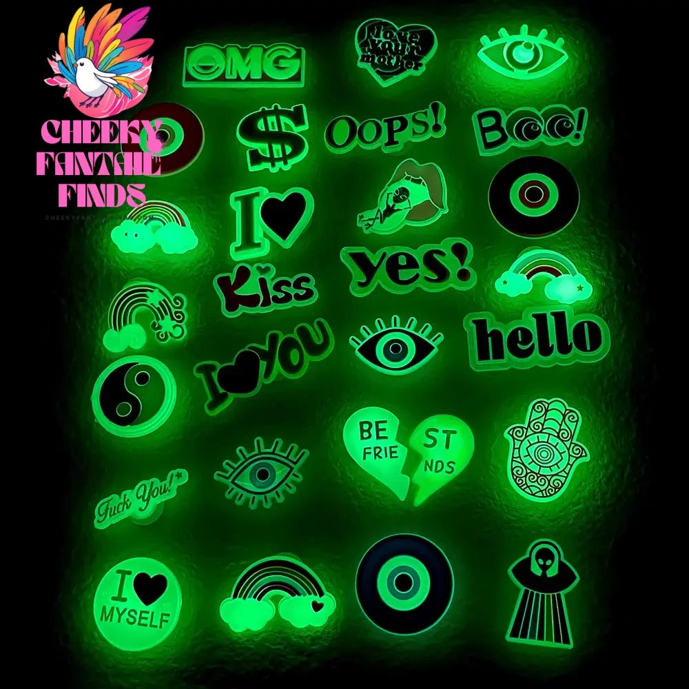 1pcs PVC Luminous Shoe Charms for Clog Accessories Glowing Shoe Decorations Pins for Clog Garden Sandals Women DIY Favor Gifts - Cheeky Fantail Finds