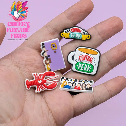 1pcs PVC Old Friends Charms for Clog Shoe Decorations Pins for Women Men Favor GIfts Clog Buckle Clips Accessories Fit Wristband Cheeky Fantail Finds