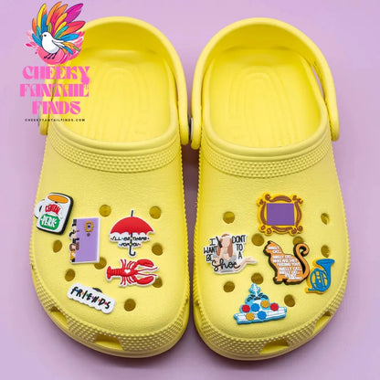 1pcs PVC Old Friends Charms for Clog Shoe Decorations Pins for Women Men Favor GIfts Clog Buckle Clips Accessories Fit Wristband Cheeky Fantail Finds