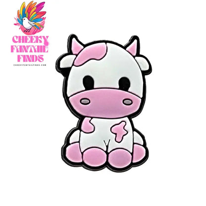 1pcs PVC Pink Cows Cat Shoe Charms for Sneakers Cute Animal Shoe Decorations Accessories Bat for Women Girls Shoe Buckle Pendant Cheeky Fantail Finds