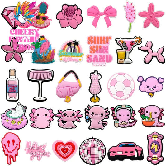 1pcs PVC Pink Shoe Charms Salamander Shoe Decorations Pins for Women Girls Kids Diamond Flamingos Clog Buckles Accessories Gifts - Cheeky Fantail Finds