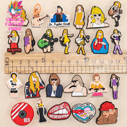 1pcs PVC Shoe Charms Accessories Singer Album Shoe Decorations Pins for Women Clogs Bubble Girls DIY Party Favor Gifts - Cheeky Fantail Finds