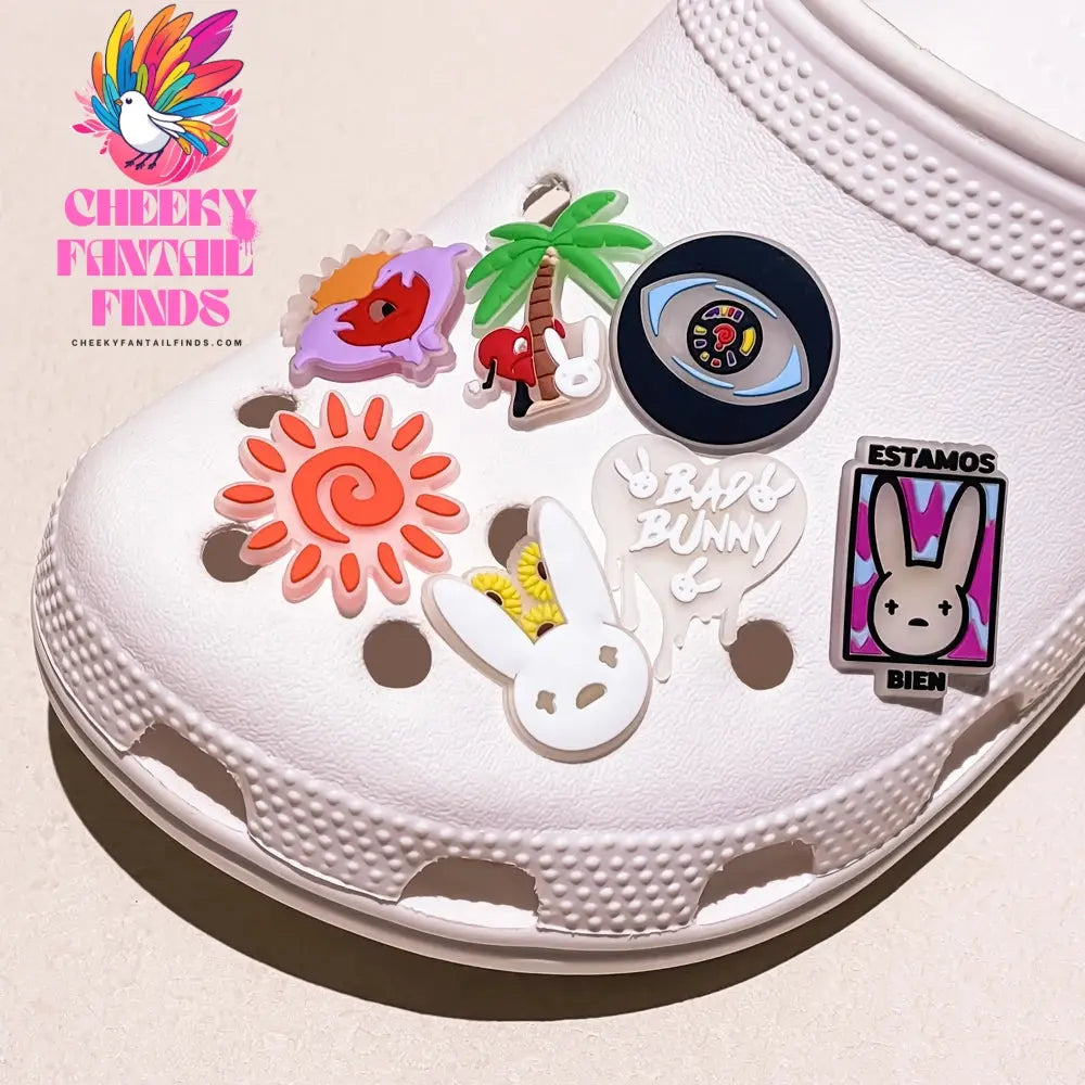1pcs PVC Shoe Charms Bad Bunny Glowing Shoe Decorations Pins for Clog Sandals Women Single Sale Shoe Charms Luminous Favor Gifts - Cheeky Fantail Finds