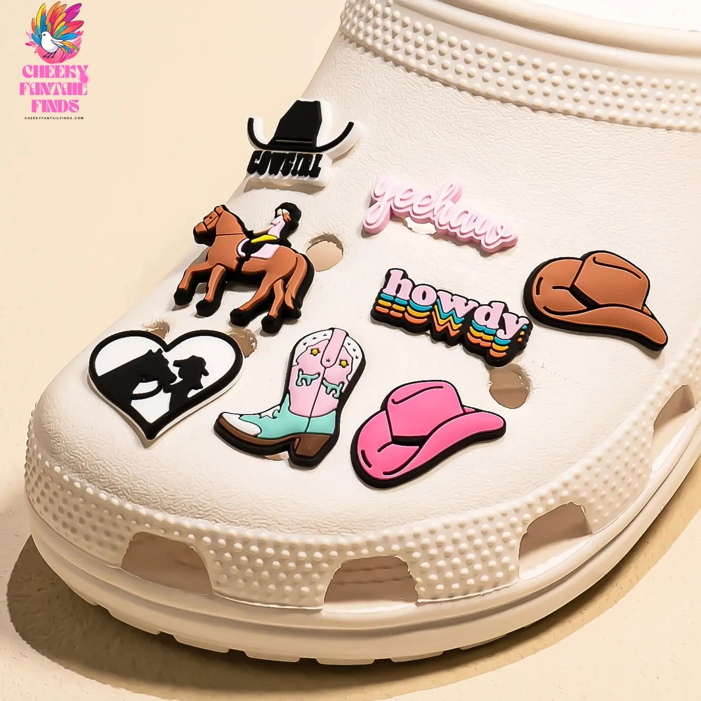 1pcs PVC Shoe Charms Cowboy for Girls Pink Shoe Accessories for Sneakers Sandal Cute Charms for Classic Clog Favor Gifts - Cheeky Fantail Finds