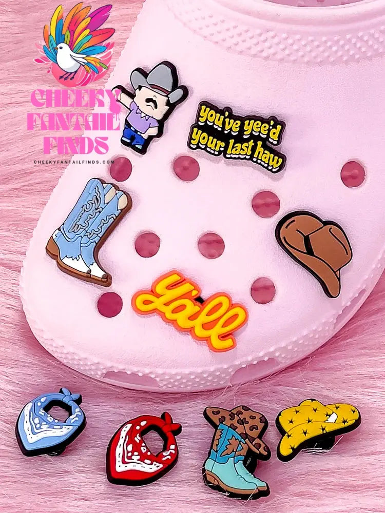 1pcs PVC Shoe Charms Cowboy for Girls Pink Shoe Accessories for Sneakers Sandal Cute Charms for Classic Clog Favor Gifts - Cheeky Fantail Finds