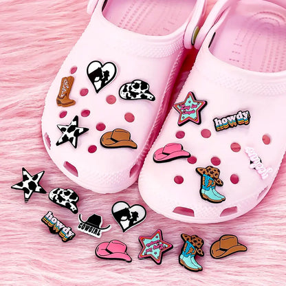 1pcs PVC Shoe Charms Cowboy for Girls Pink Shoe Accessories for Sneakers Sandal Cute Charms for Classic Clog Favor Gifts - Cheeky Fantail Finds