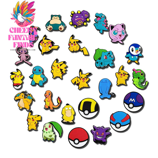 1pcs Pokemon Series PVC Shoes Charms for Shoes Pin Accessories Shoe Buckle Wholesale DIY Sneakers Decoration Kids Men Party Gift Cheeky Fantail Finds