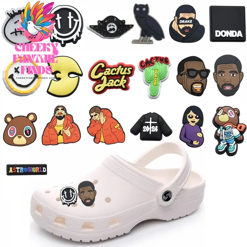 1pcs Shoe Charms Singer PVC Cactus Smiling Designer Garden Shoe Accessories Decoration for Clog Sandal Wristbands Kids Gift Cheeky Fantail Finds