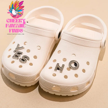 1pcs Silvery Letters Luxury Shoe Charms Alphabet Shoe Decorations Pins for Garden Sandals Women Girls Bling Favor Gifts - Cheeky Fantail Finds
