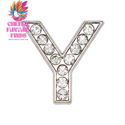 1pcs Silvery Letters Luxury Shoe Charms Alphabet Shoe Decorations Pins for Garden Sandals Women Girls Bling Favor Gifts - Cheeky Fantail Finds