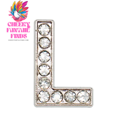 1pcs Silvery Letters Luxury Shoe Charms Alphabet Shoe Decorations Pins for Garden Sandals Women Girls Bling Favor Gifts - Cheeky Fantail Finds