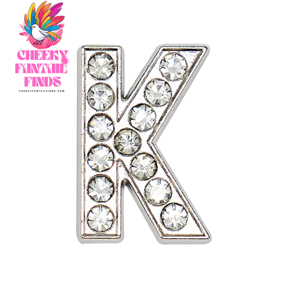 1pcs Silvery Letters Luxury Shoe Charms Alphabet Shoe Decorations Pins for Garden Sandals Women Girls Bling Favor Gifts - Cheeky Fantail Finds