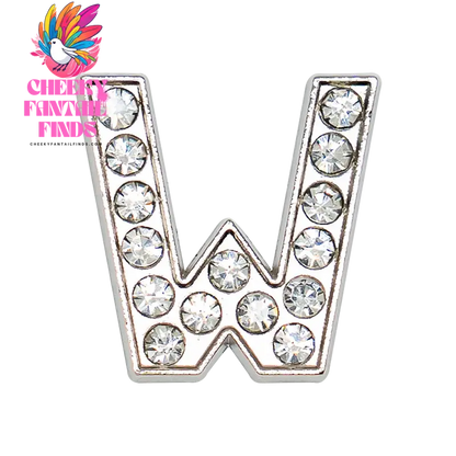 1pcs Silvery Letters Luxury Shoe Charms Alphabet Shoe Decorations Pins for Garden Sandals Women Girls Bling Favor Gifts - Cheeky Fantail Finds