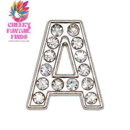 1pcs Silvery Letters Luxury Shoe Charms Alphabet Shoe Decorations Pins for Garden Sandals Women Girls Bling Favor Gifts - Cheeky Fantail Finds