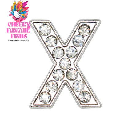 1pcs Silvery Letters Luxury Shoe Charms Alphabet Shoe Decorations Pins for Garden Sandals Women Girls Bling Favor Gifts - Cheeky Fantail Finds