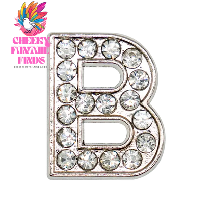 1pcs Silvery Letters Luxury Shoe Charms Alphabet Shoe Decorations Pins for Garden Sandals Women Girls Bling Favor Gifts - Cheeky Fantail Finds