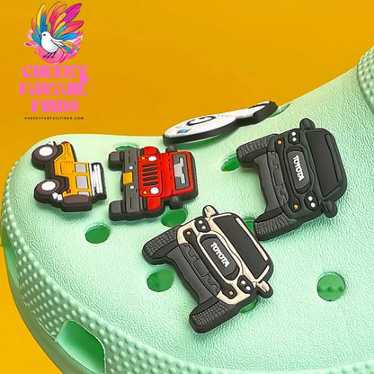 1pcs Turbine Clog Charms SUV Sports Cars Shoe Charms for Clips Classic Car Clog Pin Garden Sandal Shoe Decorations Cheeky Fantail Finds