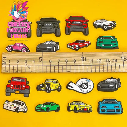 1pcs Turbine Clog Charms SUV Sports Cars Shoe Charms for Clips Classic Car Clog Pin Garden Sandal Shoe Decorations Cheeky Fantail Finds