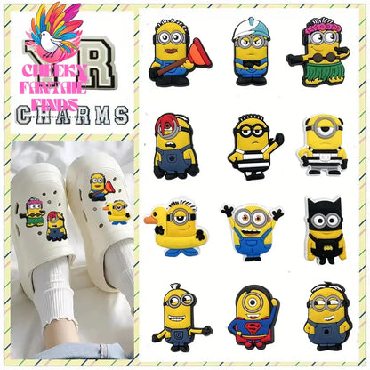1pcs Yellow people series shoe Charms clogs Aceessories for Sandals pins Decorate girls kid Gifts Cheeky Fantail Finds