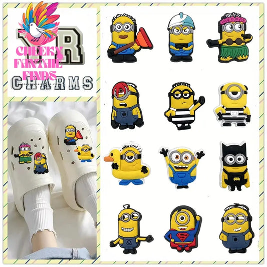 1pcs Yellow people series shoe Charms clogs Aceessories for Sandals pins Decorate girls kid Gifts Cheeky Fantail Finds