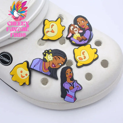 1pcs movies Wish Cartoon Series Shoe Charms DIY Accessories Fit Clogs Sandals PVC Shoe decoration Kids Party X-mas Gift Cheeky Fantail Finds