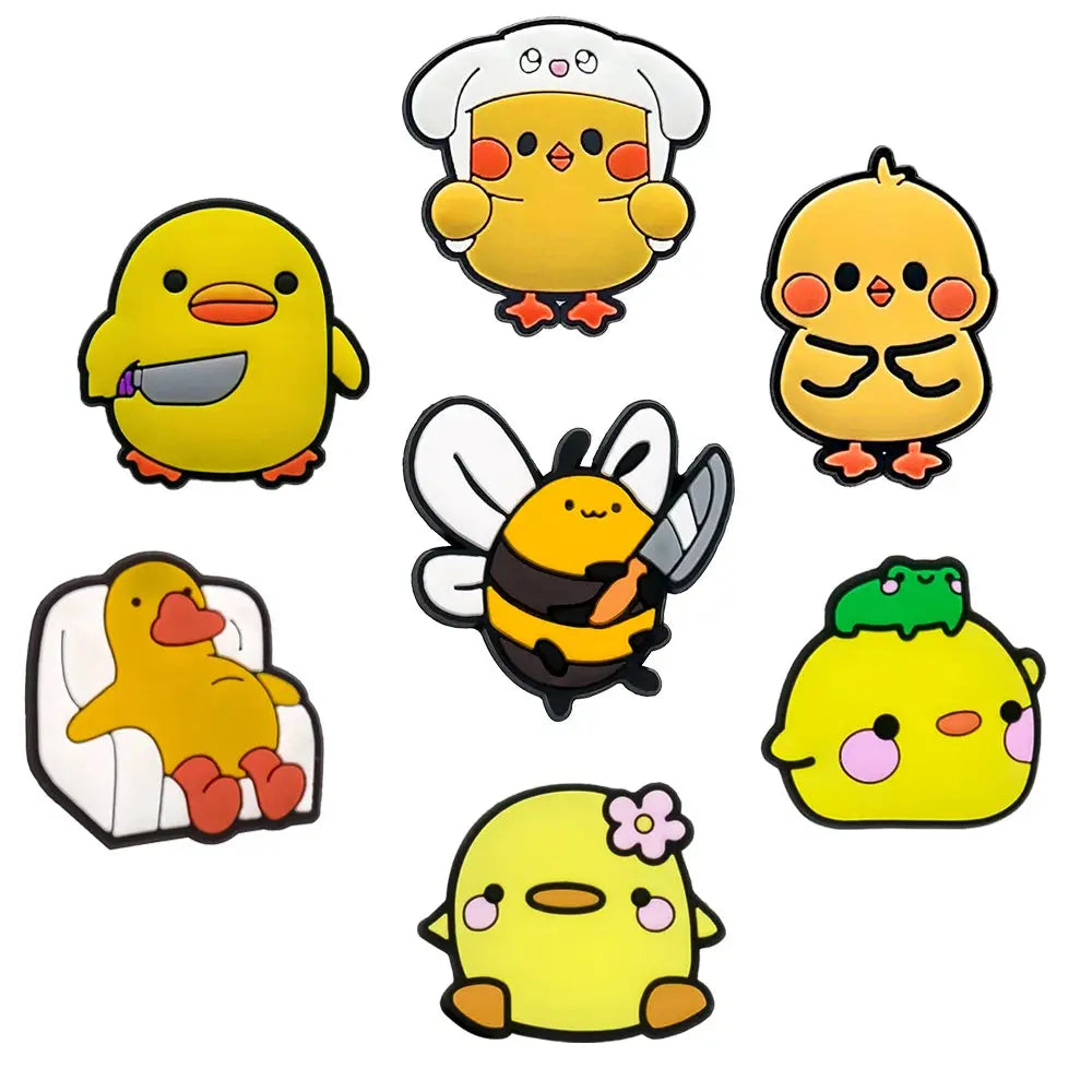 1set PVC Cute Animal Plant Food Shoe Charms Cartoon Shoe Decorations Pins for Women Girl Favor Gift Clog Accessories Clog Buckle - Cheeky Fantail Finds