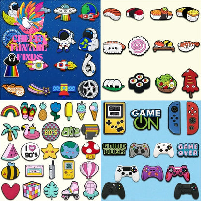 1set PVC Various Shoe Charms Animal Plant Sandals Accessories Cowboy Shoe Decorations Pins for Men Women Boy Girl Clog Buckles - Cheeky Fantail Finds
