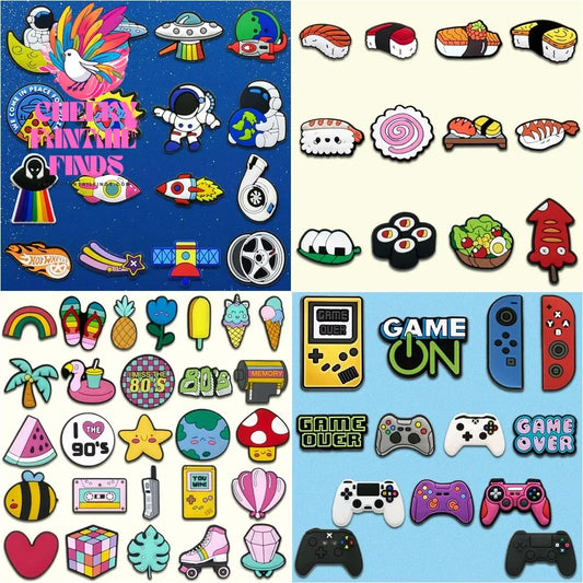 1set PVC Various Shoe Charms Animal Plant Sandals Accessories Cowboy Shoe Decorations Pins for Men Women Boy Girl Clog Buckles - Cheeky Fantail Finds