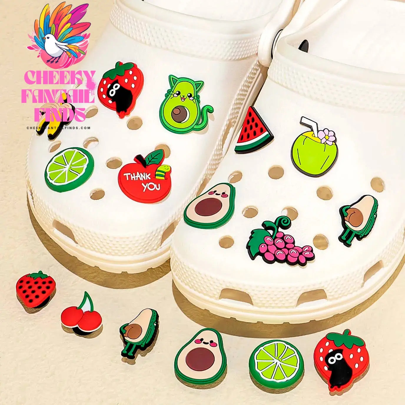 1set PVC Various Shoe Charms Animal Plant Sandals Accessories Cowboy Shoe Decorations Pins for Men Women Boy Girl Clog Buckles - Cheeky Fantail Finds